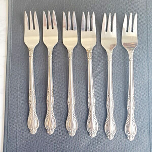 Medford National Stainless Japan Silverware Flatware X6 Dessert & Salad Forks